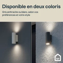 Applique murale Tongoa GU10 25W IP44 Goodhome gris foncé