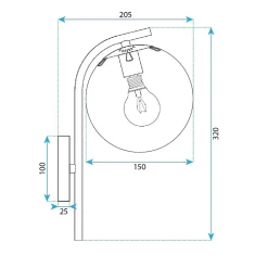 APPLIQUE MURALE TOOLIGHT G102-1W GOLD