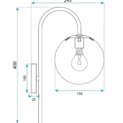 APPLIQUE MURALE TOOLIGHT G090-1W BLACK