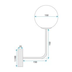 APPLIQUE MURALE TOOLIGHT G096-1W GOLD WHITE
