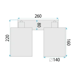 APPLIQUE MURALE TOOLIGHT APP1824-2W BLACK