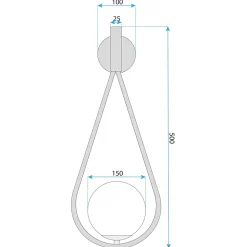 APPLIQUE MURALE TOOLIGHT G093-1W BLACK WHITE BLACK