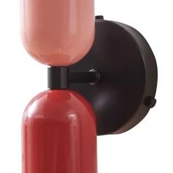 Applique murale Trorlos métal 22 x 12 x 12 cm rouge / rose lux.pro