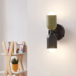 Applique murale Trorlos métal 22 x 12 x 12 cm vert / noir lux.pro