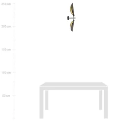 Applique murale VENE K2 BLACK/GOLD, Emibig Lighting, Fabriqué en EU