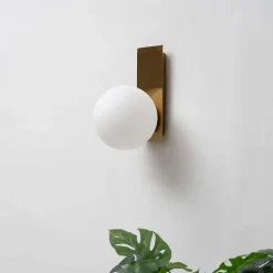 Applique murale verre blanc et métal laiton - Oromia