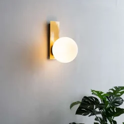 Applique murale verre blanc et métal laiton - Oromia