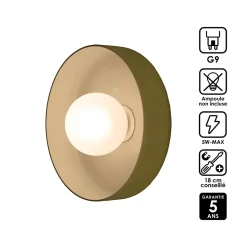 Applique murale verre et métal vert, rouge G9 5 W Ø25 cm Jumell Yori