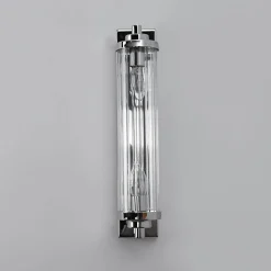 Applique murale verre transparent 2xE14 métal chromé design Lorenzo Light Prestige