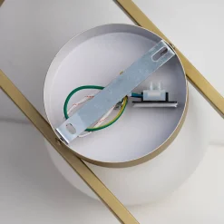 Applique murale vintage dorée à verre blanc - Belisto