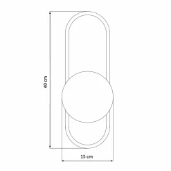 Applique murale vintage noire et verre blanc - Belisto