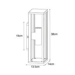 Applique murale vintage or antique 38 cm 2 lumières IP44 - Charlois