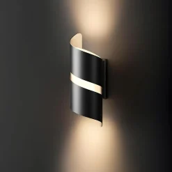 Applique Murale 10W CCT NOIRE IP65 Torsadée - 3000K/4000K/6500K - SILAMP