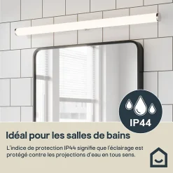 Applique murale Yucata LED intégrée 800lm 8W IP44 Ø4,1cm blanc neutre GoodHome argent