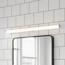 Applique murale Yucata LED intégrée 800lm 8W IP44 Ø4,1cm blanc neutre GoodHome argent