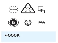 Applique murale Yucata LED intégrée 600lm 6.5W IP44 Ø4,1cm blanc neutre GoodHome argent