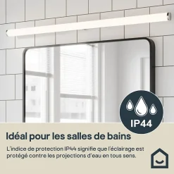 Applique murale Yucata LED intégrée 1000lm 10W IP44 Ø4,1cm blanc neutre GoodHome argent