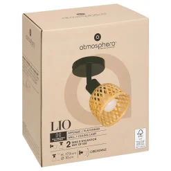 Applique murale/plafonnier Lio beige 10x10cm - Atmosphera