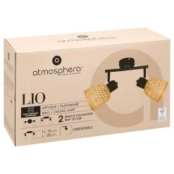 Applique murale/plafonnier Lio beige 28x17cm - Atmosphera