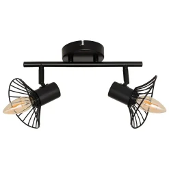 Applique murale/plafonnier Adelia noir 28x12,5cm - Atmosphera