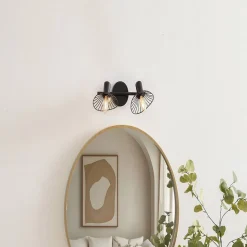 Applique murale/plafonnier Adelia noir 28x12,5cm - Atmosphera