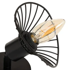 Applique murale/plafonnier Adelia noir 10x10cm - Atmosphera