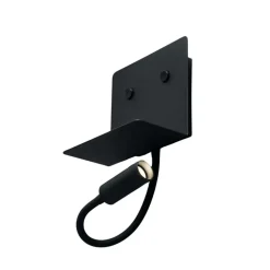 Applique noire à LED avec chargeur USB et lampe de lecture - Viola