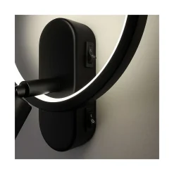 Applique noire double lumière avec liseuse centrée - Lona