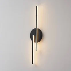 Applique noire LED aux lignes épurées 80 cm - Pia