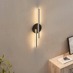 Applique noire LED aux lignes épurées 80 cm - Pia