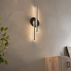 Applique noire LED aux lignes épurées 80 cm - Pia