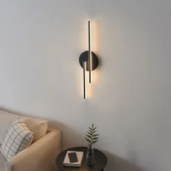 Applique noire LED aux lignes épurées 80 cm - Pia