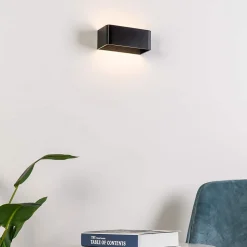 Applique noire LED compatible avec variateur - Quadra