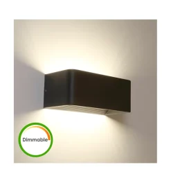 Applique noire LED compatible avec variateur - Quadra