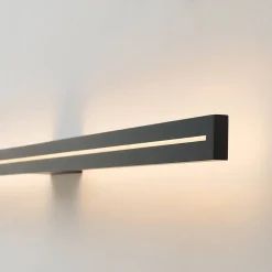Applique noire long rectangle LED indirect 120 cm IP54 - Noméris