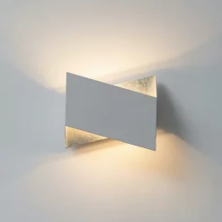 Applique origami blanc et intérieur argenté - Mykos