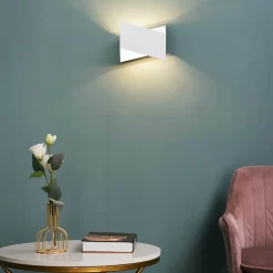 Applique origami blanc et intérieur argenté - Mykos