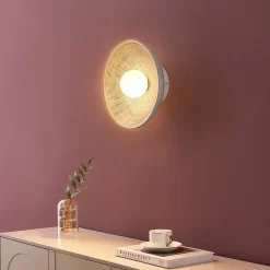 Applique ou petit plafonnier rond 27 cm en résine - Amaya