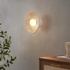 Applique ou petit plafonnier rond 27 cm en résine - Amaya