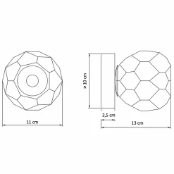 Applique ou petit plafonnier métal doré et verre transparent - Vilamo