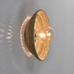 Applique ou plafonnier moderne en rotin jolis reflets décoratifs - Serelina