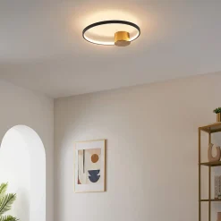 Applique ou plafonnier noir et laiton 40 cm - Alisa