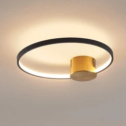 Applique ou plafonnier noir et laiton 40 cm - Alisa