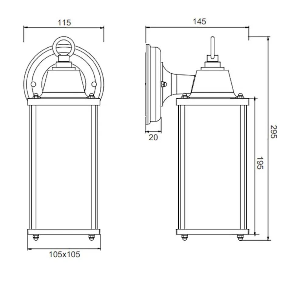 Applique outdoor vintage métal Olona