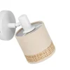 Applique patère orientable 1 abat-jour Lin papier beige