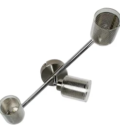 Applique Plafonnier Reglette 3 Spots orientables verre grille metal G9 33W halogene LED