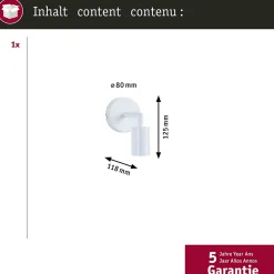 Applique Ravi IP44 E27 max. 60W Blanc dépoli gradable