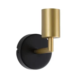 Applique Ravi IP44 E27 max. 60W Noir mat Doré gradable