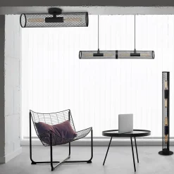 Applique Redcliff 2 lumières E27 40W IP20 acier noir Eglo L.54 x x H.14,5 x ⌀12 cm