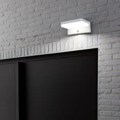 Applique solaire LED extérieur blanche 650 lm blanc froid IP54 détecteur de mouvement, GoodHome Woodruff